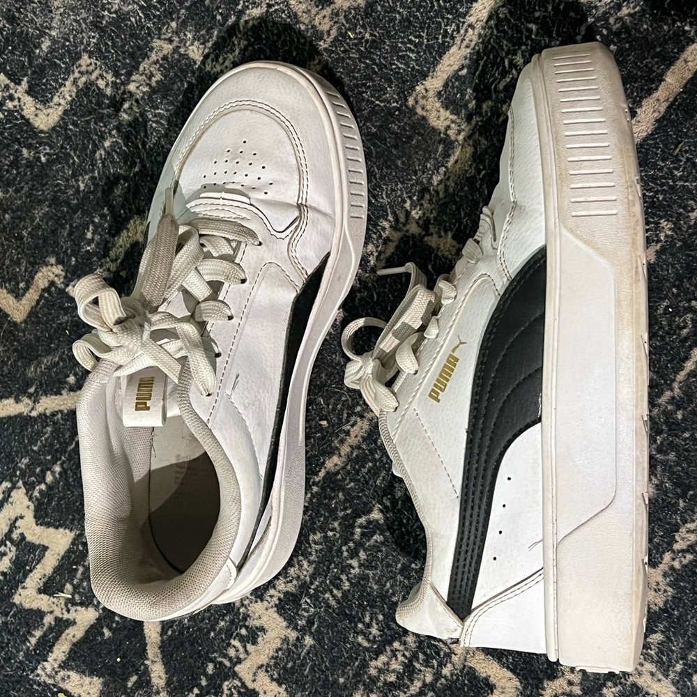 PUMA White and Black Athletic Shoes